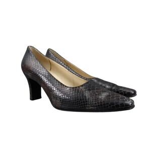 Rangoni Shoes Womens 7.5 Pumps Heels Fashion Snake Chic Classic Slip On Snip Toe